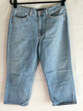 Retro Jeanstar Bling Cropped Jeans Light Blue Plus Size 14